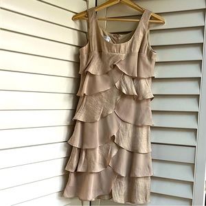 London Times Textured Ruffled dress